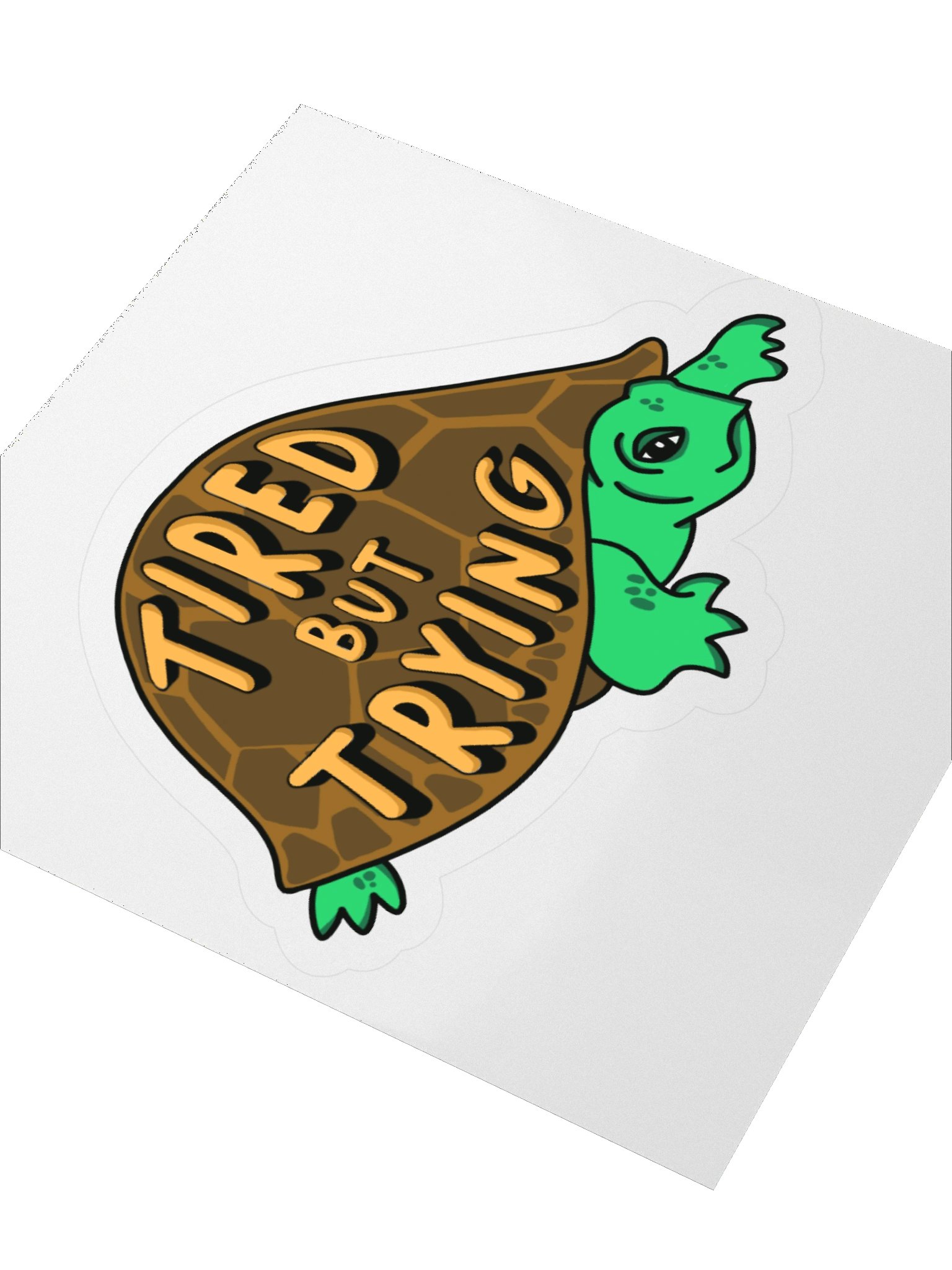 Tired But Trying Turtle sticker product image (3)