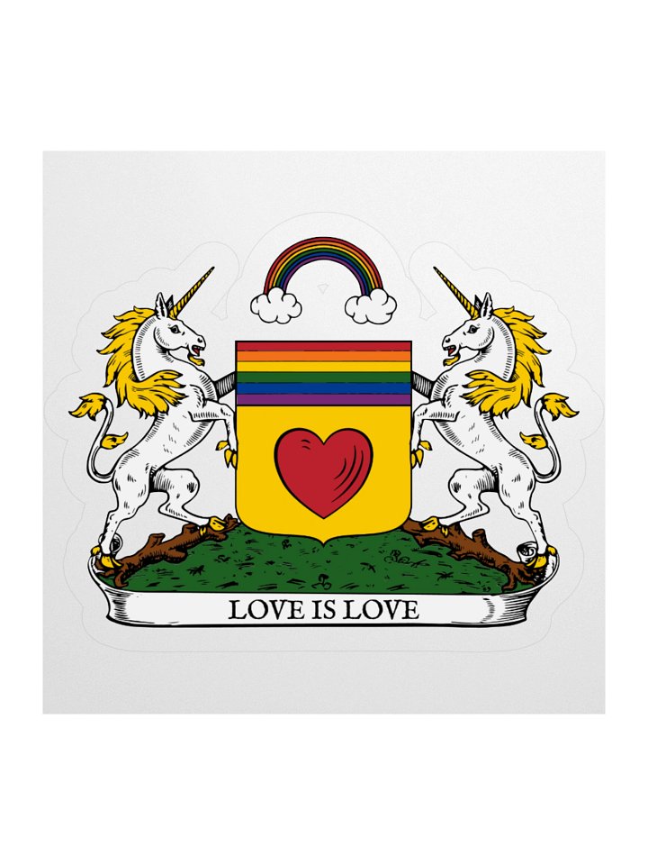 Love Is Love Unicorn Kiss Cut Sticker product image (2)
