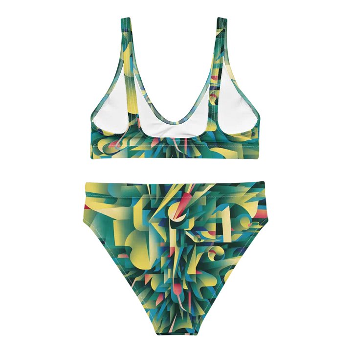 Abstract Lithographic Pattern Design High Waisted Bikini - V8 product image (1)