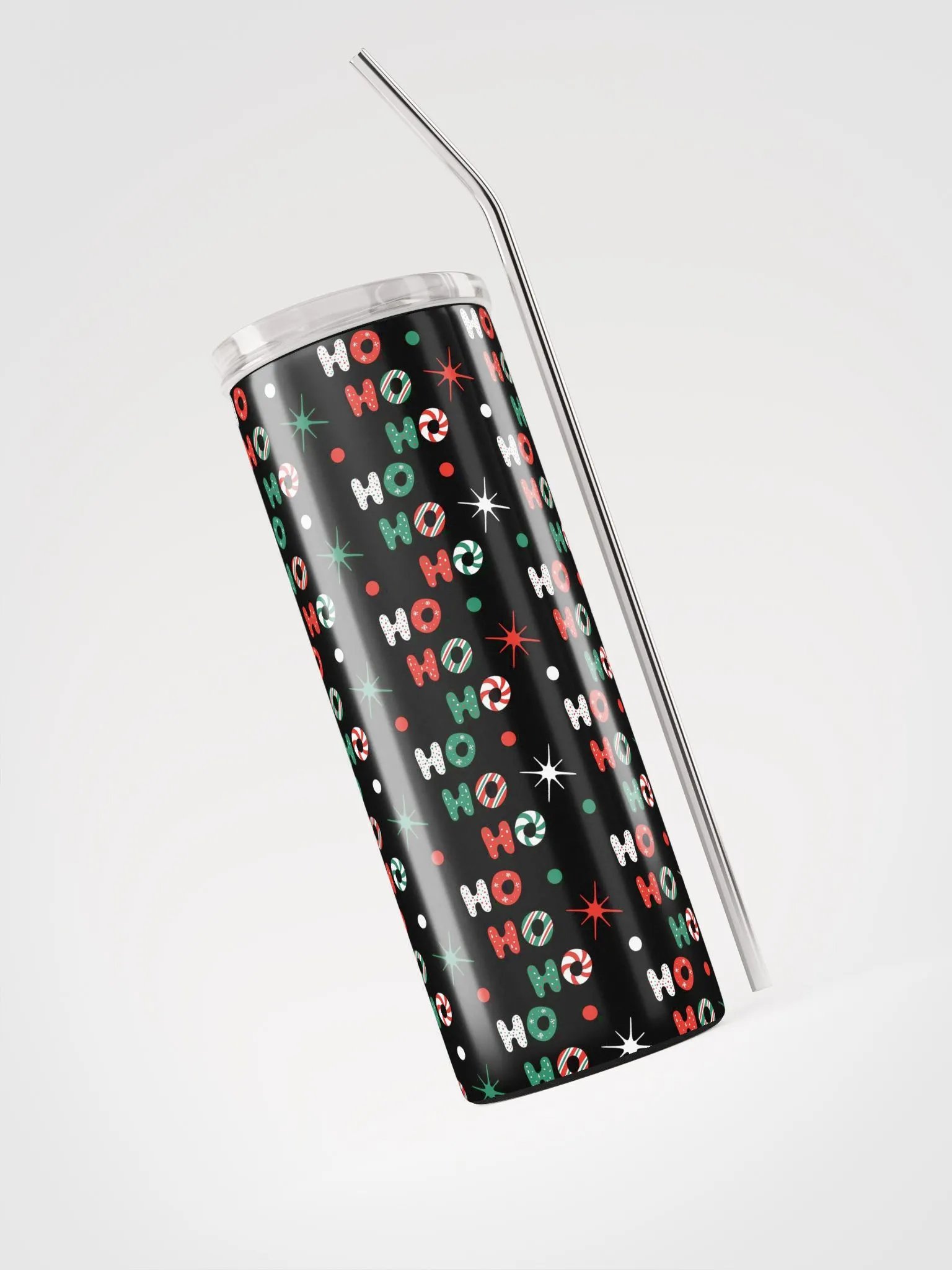 Festive "Ho Ho Ho" Stainless Steel Tumbler product image (3)