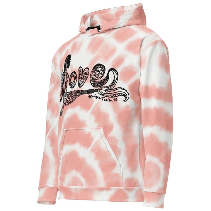 Mermaid Love | Black on Pink Ripple | Comfy All-Over Print Unisex Hooded Sweatshirt | Ocean-Inspired | Monique Faella Designs™ product image (2)
