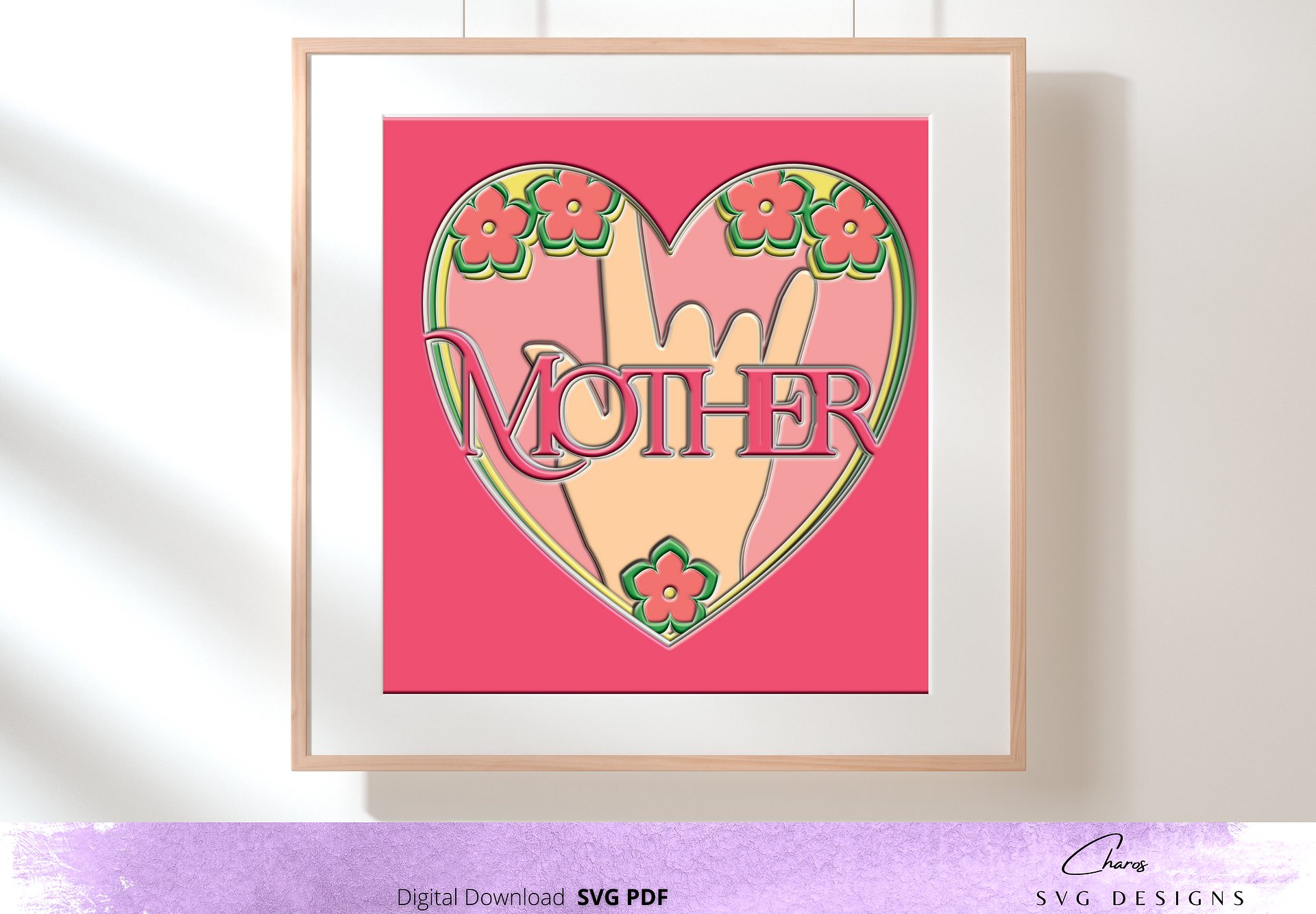 3D Layered Mom, Mother and Grandma SVG Bundle Deal | Layered Shadow Box Design product image (5)