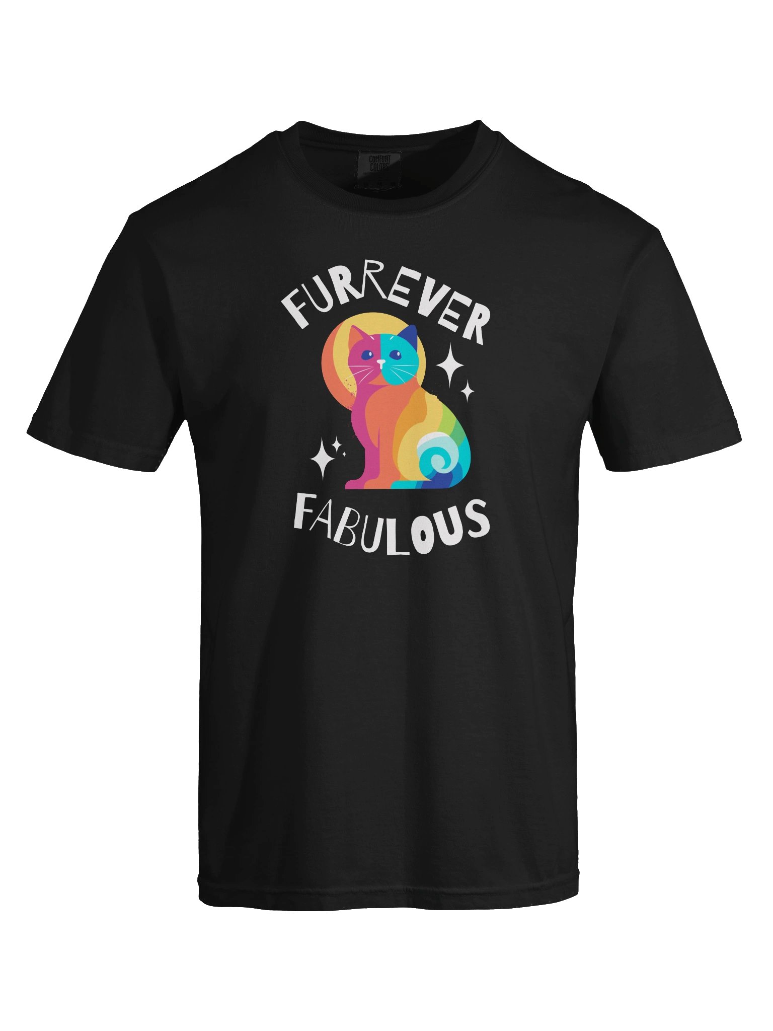 Furrever Fabulous Colorful Rainbow Cat T-Shirt product image (64)