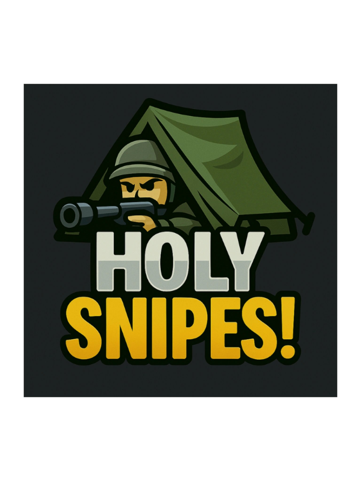 HOLY SNIPES! Cartoon Sniper Kiss Cut Sticker product image (1)