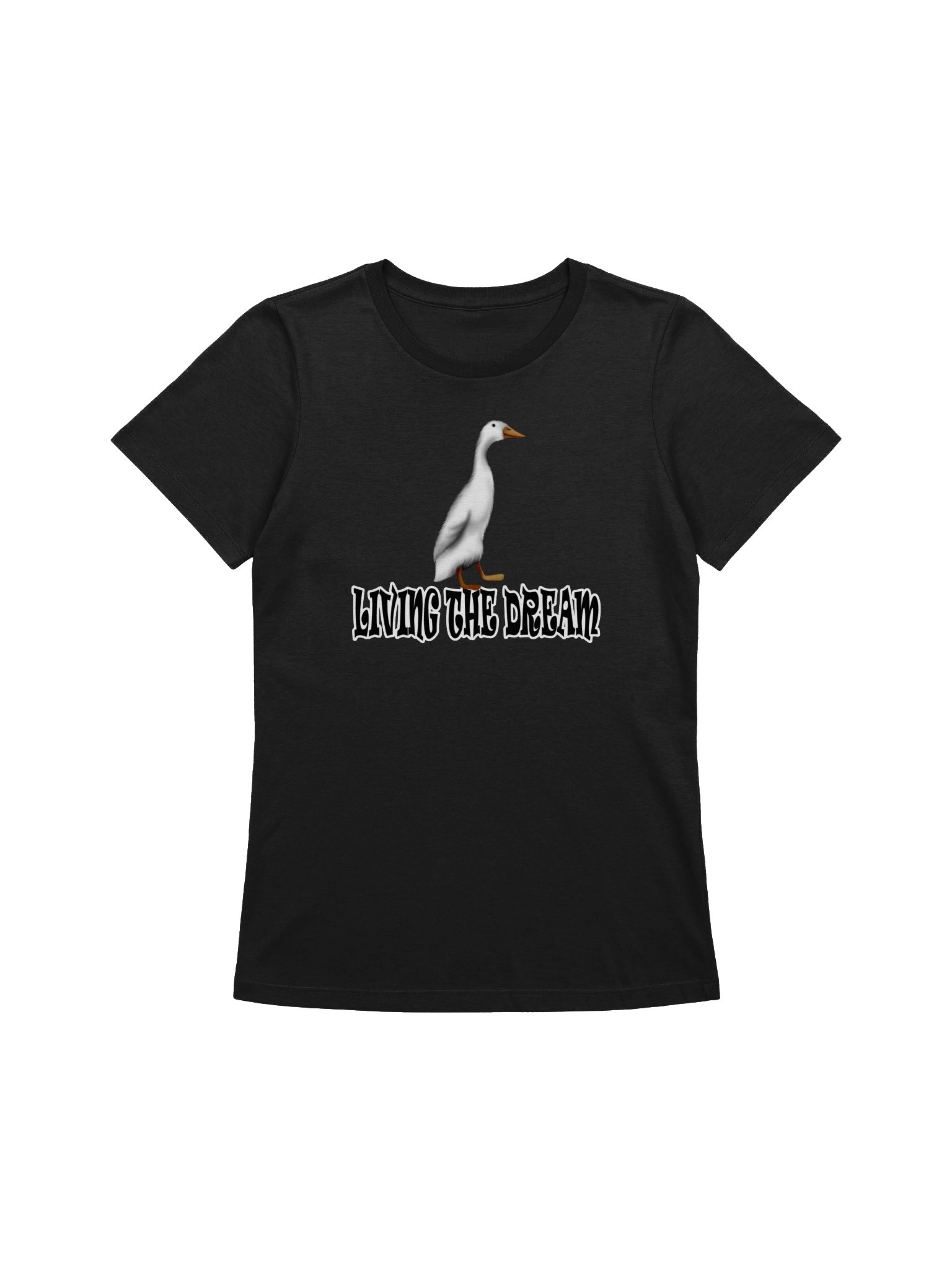 Duck "LIVING THE DREAM" T-Shirt. Women's Bella+Canvas Supersoft Relaxed-fit T-Shirt product image (1)