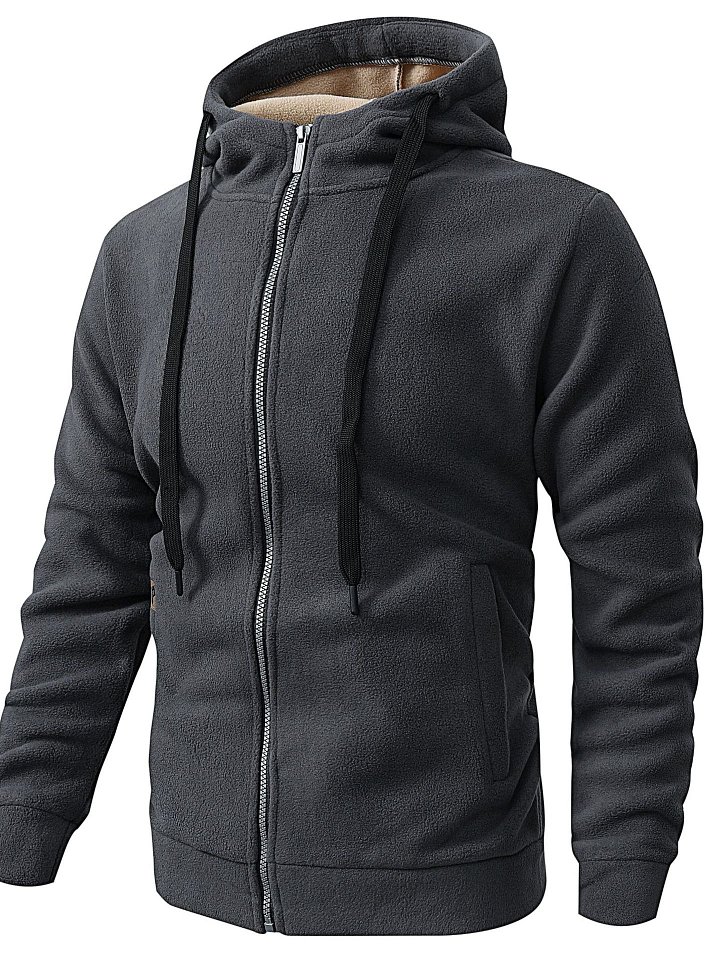 Mens Fleece-Lined Jacket With Hooded Sweatshirt From Europe And The US product image (2)