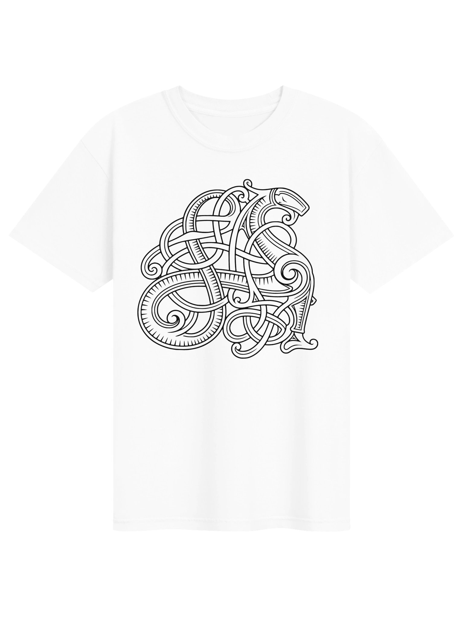 Graphic inspired by the Urnes style Viking brooch from Denmark - unisex t-shirt product image (7)