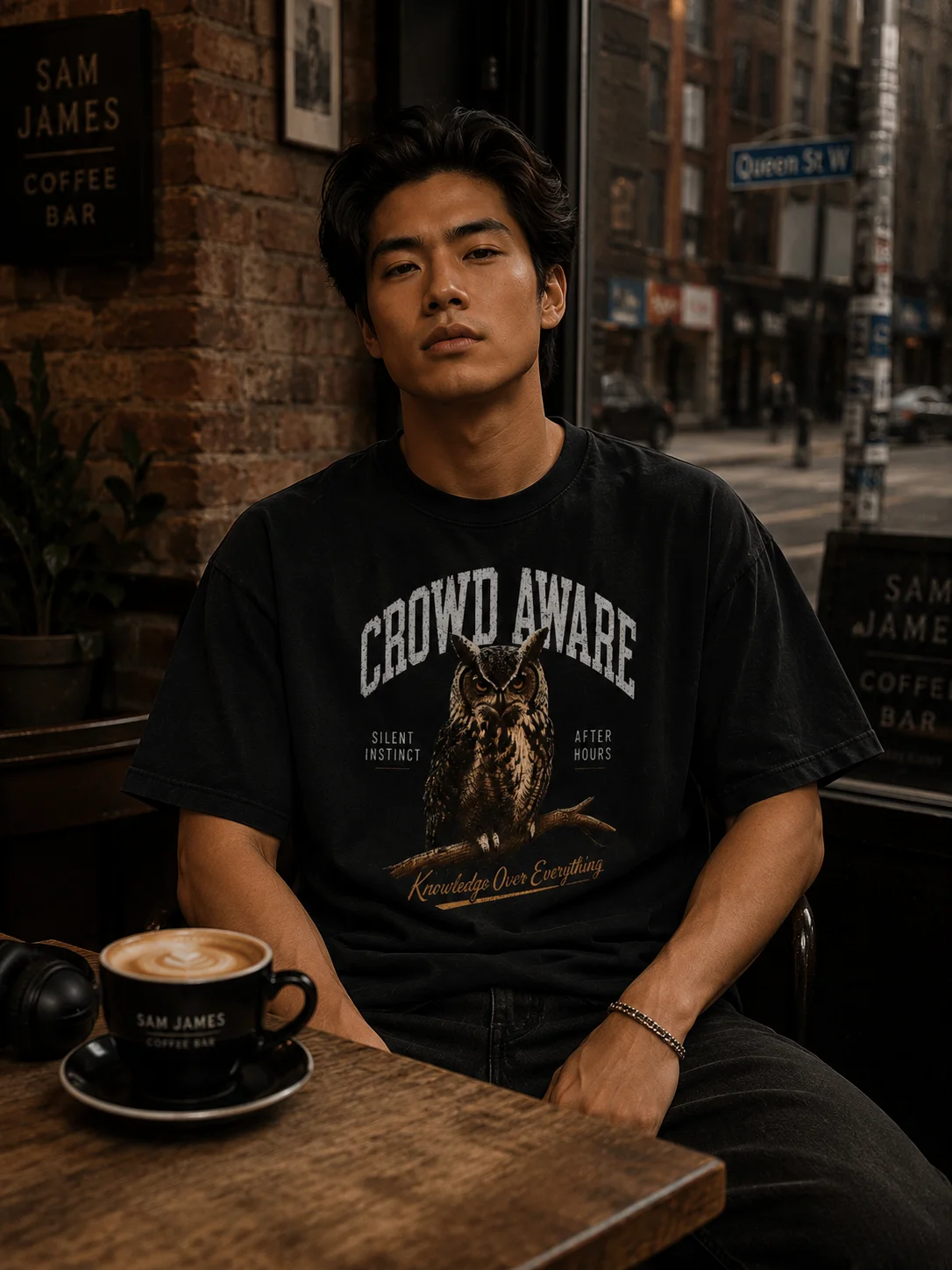 Crowd Aware Owl T-Shirt | Introvert Camping Graphic Tee product image (2)