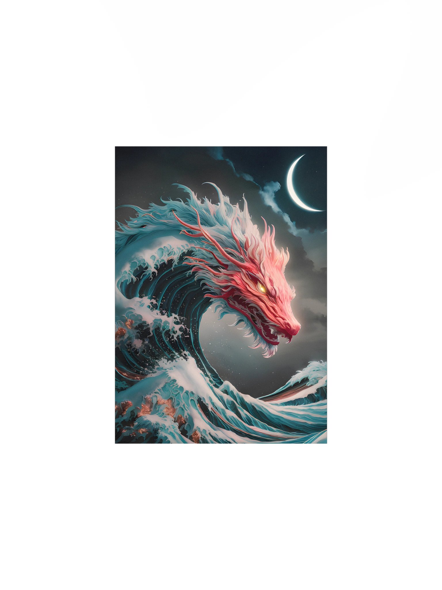 Celestial Sea Dragon Poster – Lunar Wave Guardian Wall Art product image (2)