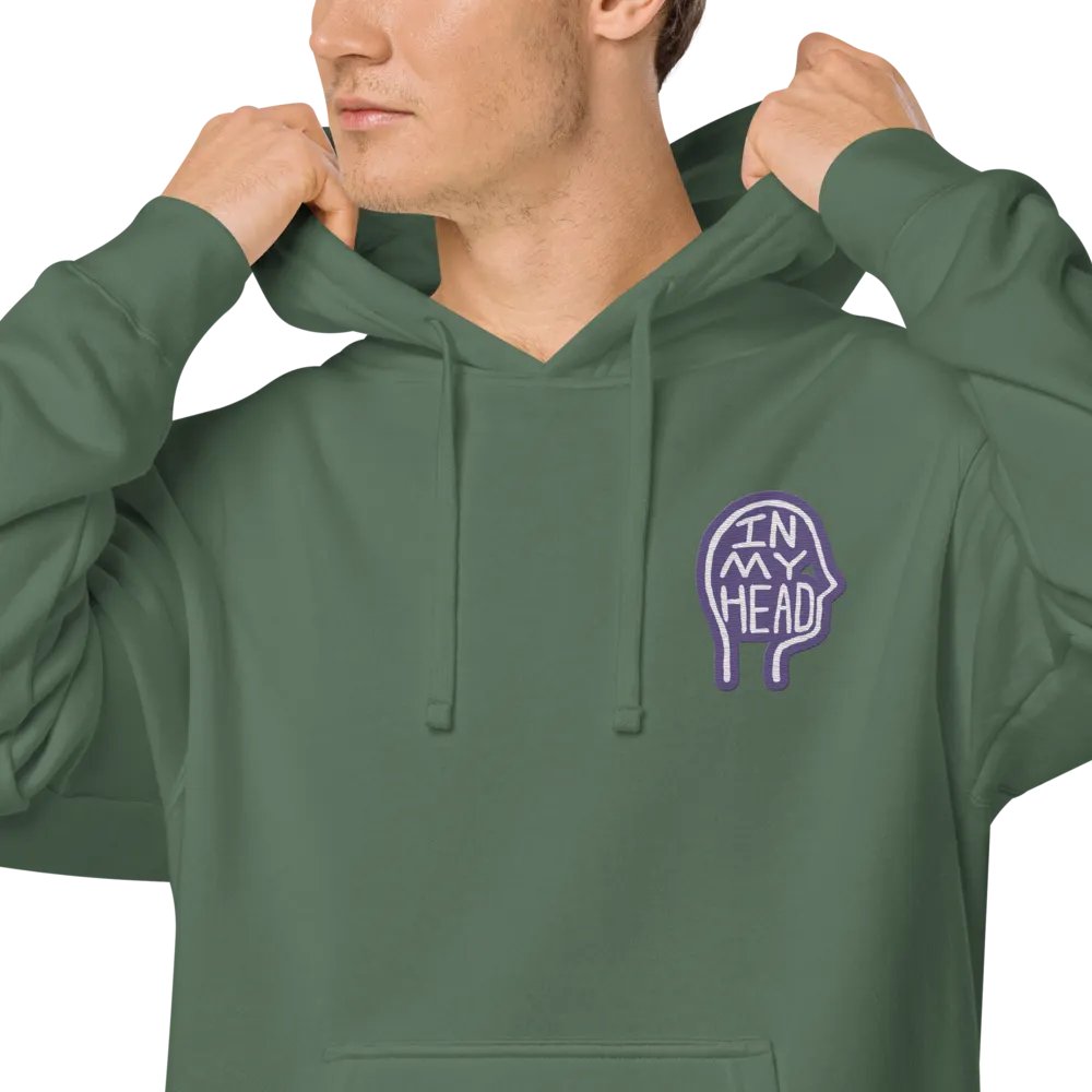 In My Head (L.C. purple bubble design 2) embroidered pigment hoodie product image (18)