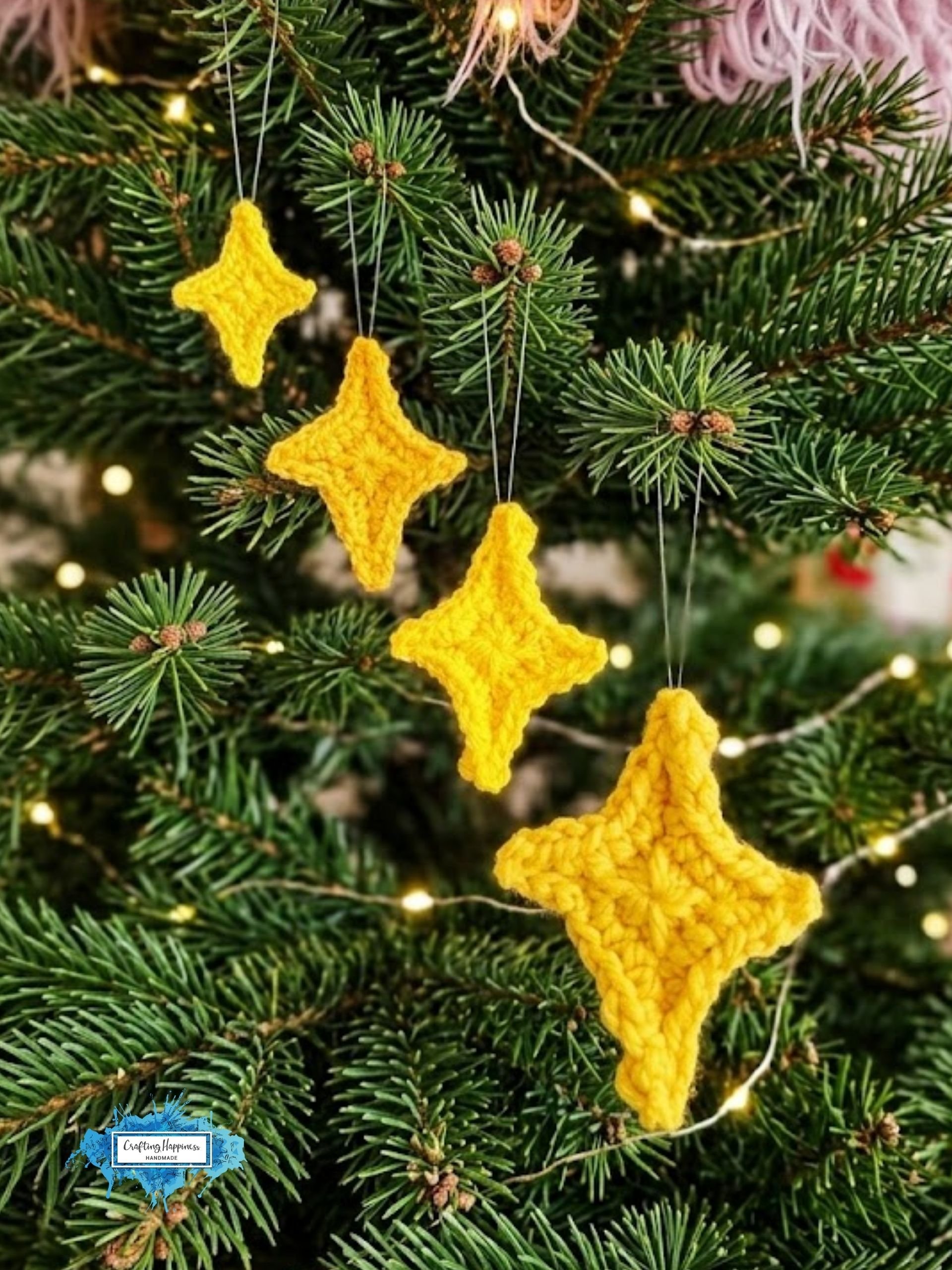 CROCHET PATTERN + VIDEO Emoji Sparkle Star 4 Sizes | Celestial Applique Motif | Kawaii Accessory | Cute Gift pdf product image (11)