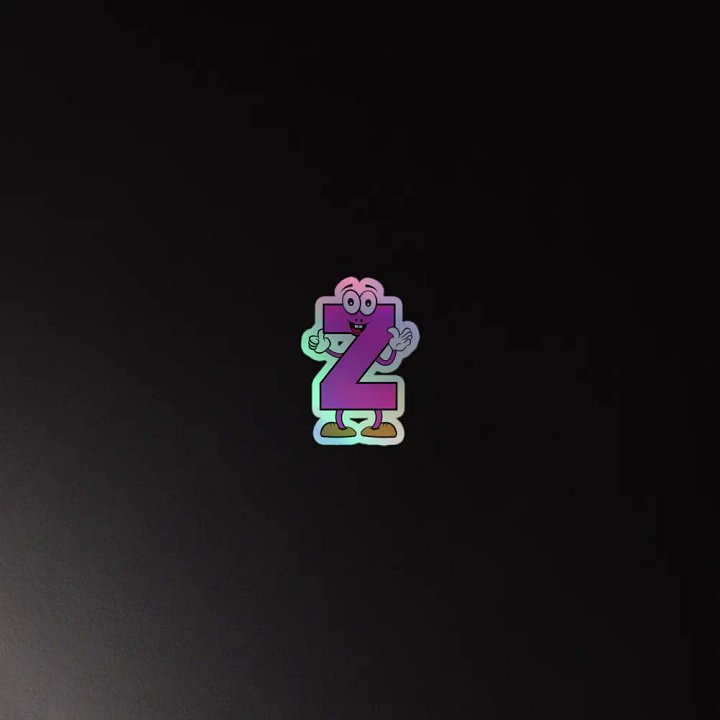 Z Letter Cartoon Character Holographic Sticker product image (4)