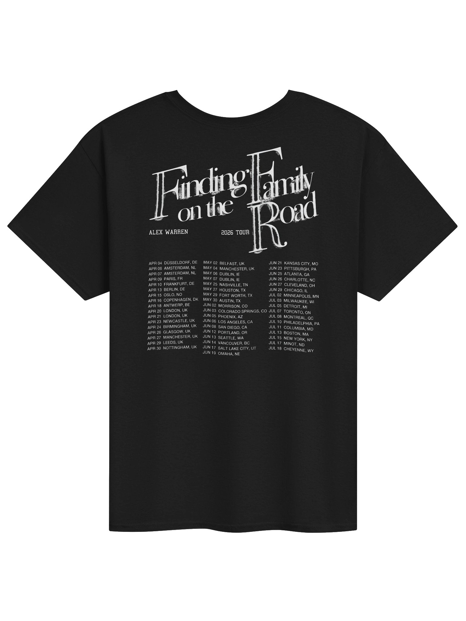 Alex Warren Merch FFOTR Tour Dates T-Shirt product image (2)