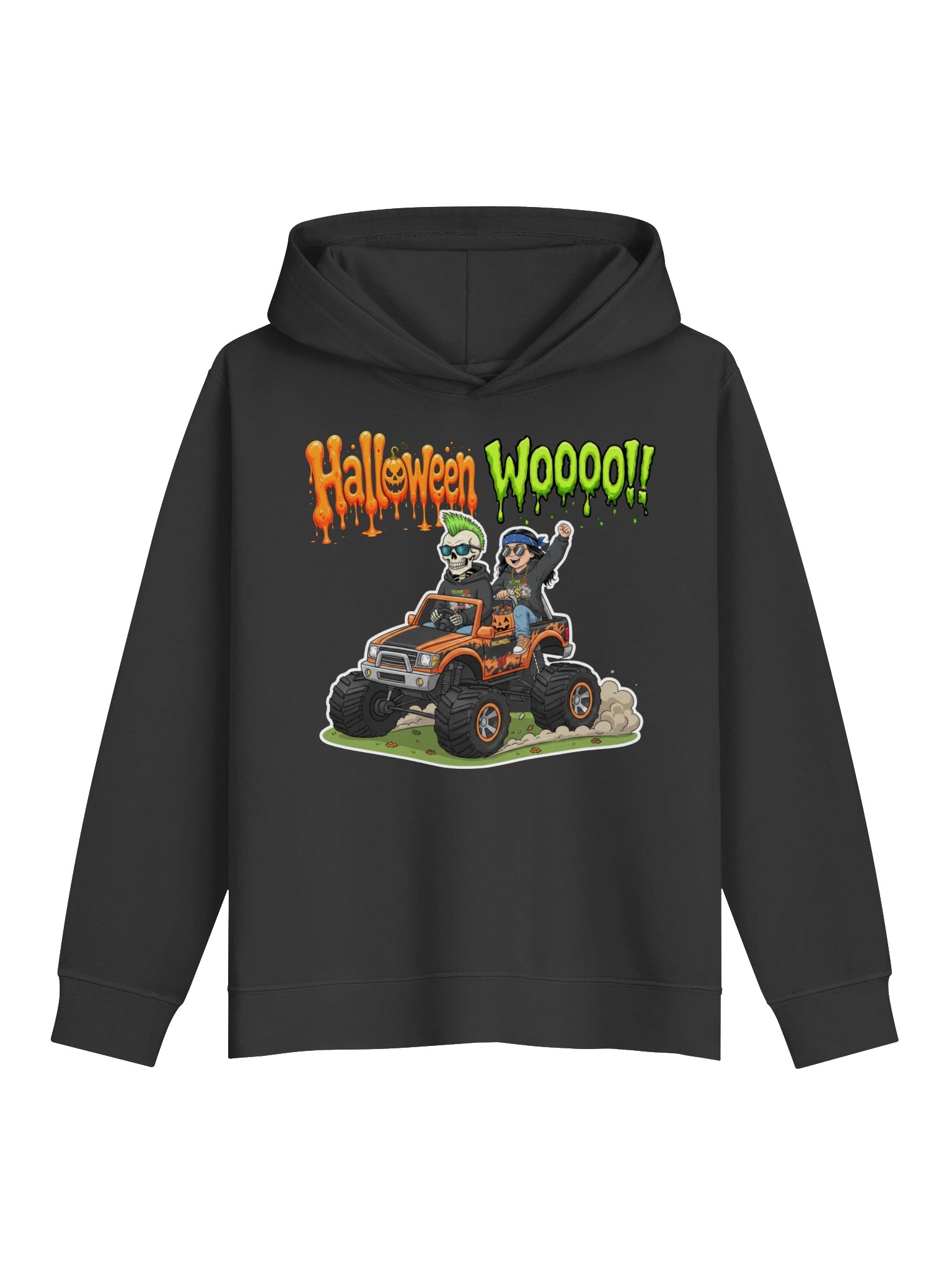Comfort Colors Youth Garment-Dyed Fleece Hooded Sweatshirt : HALLOWEEN WOOOOO!! product image (2)