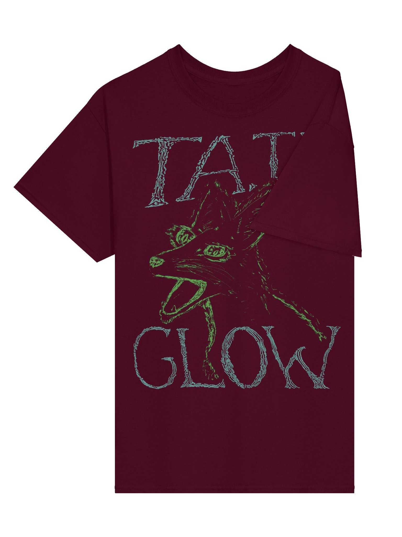 Tail Glow - Screaming Fox T-shirt - Maroon product image (2)