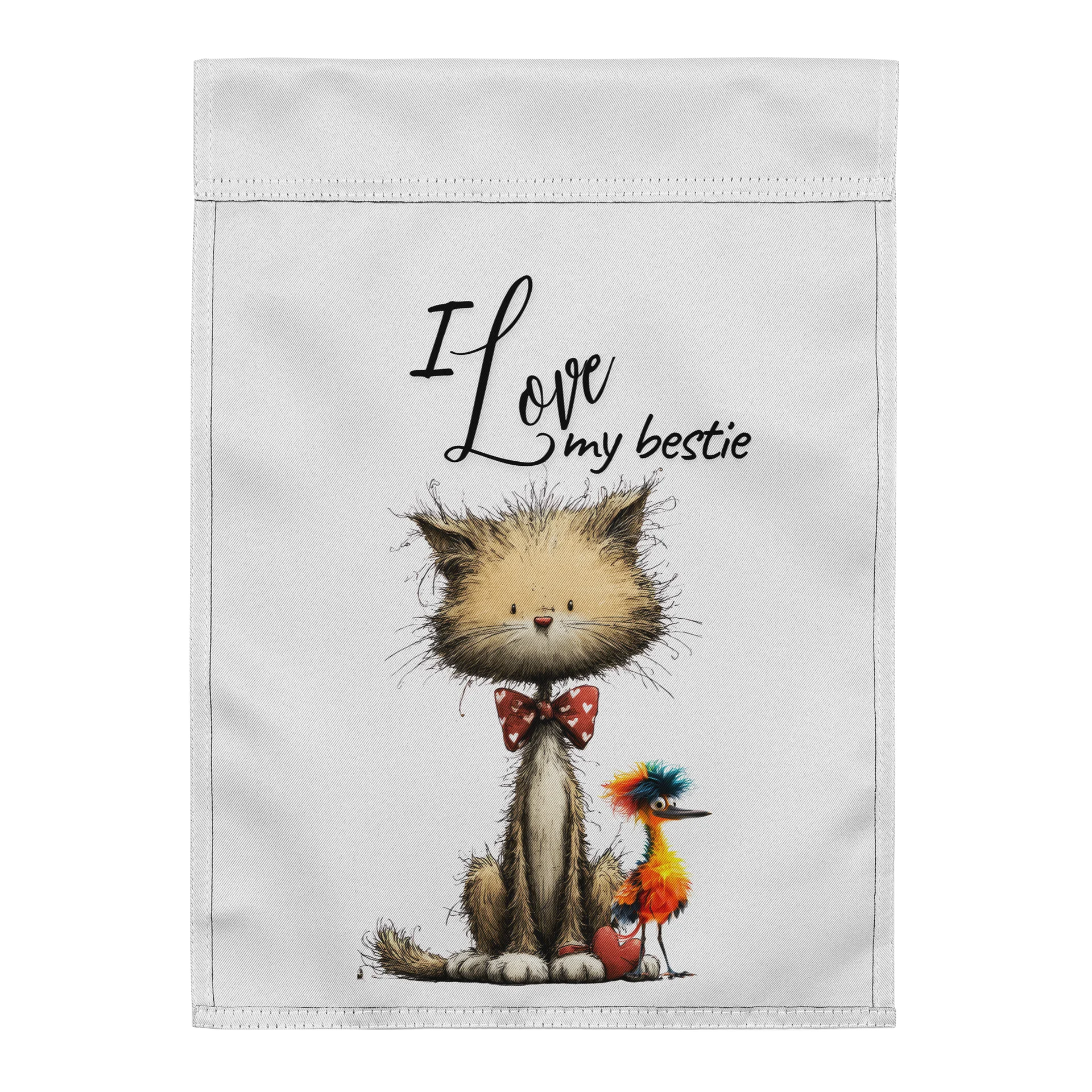 I Love My Bestie Cat Garden Flag product image (2)