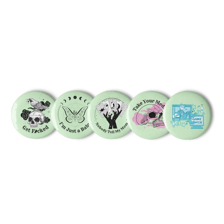 Pin Set of 5 (Green Background) product image (3)