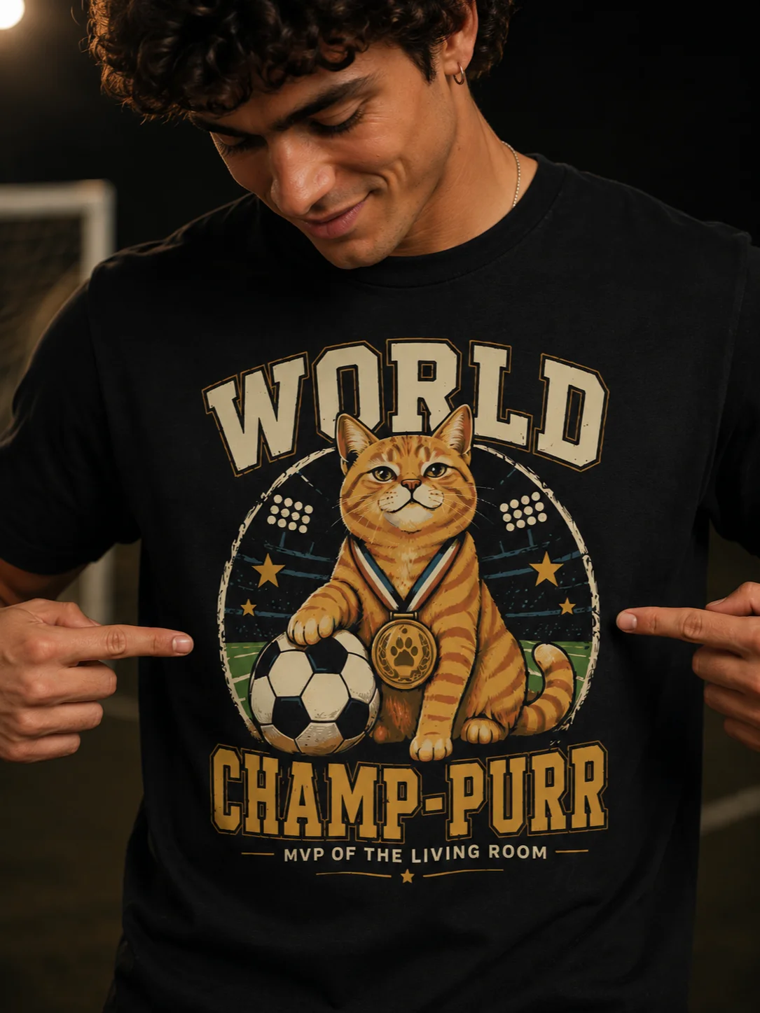 World Champ-Purr Cat Soccer Tee product image (2)