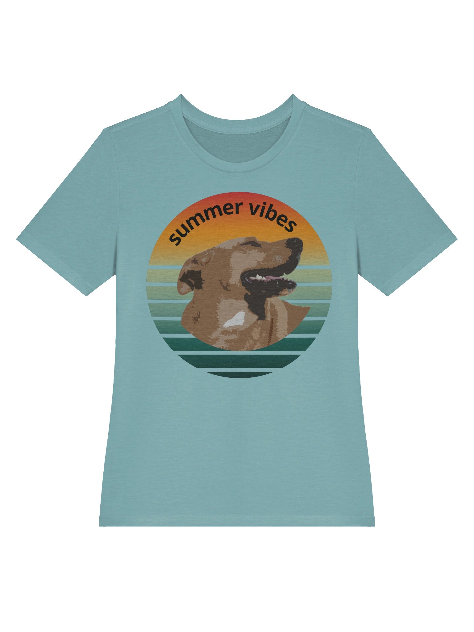 Summer Vibes Retro Dog Sunset Tee product image (3)