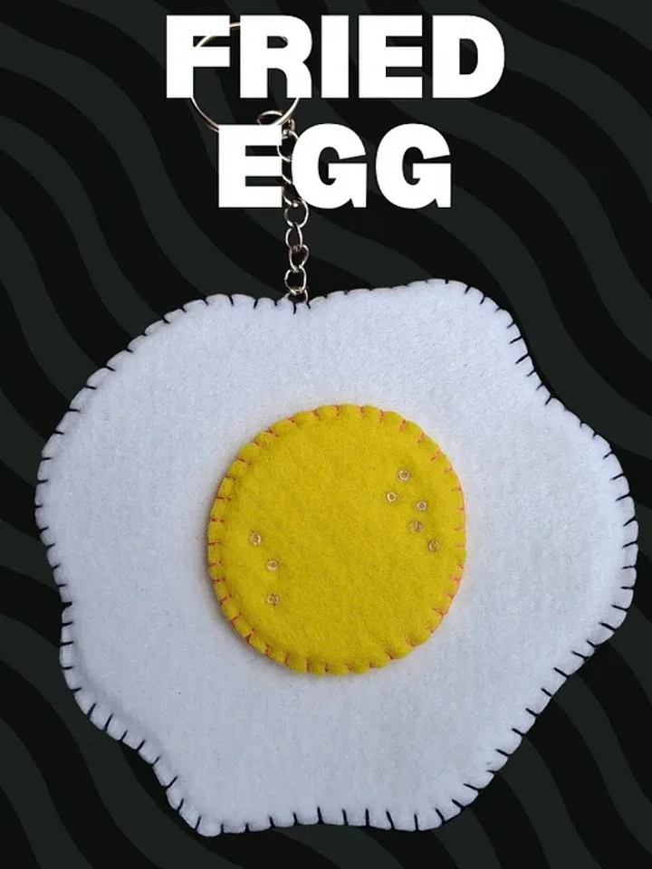 Fried Egg 2D Keychain product image (1)