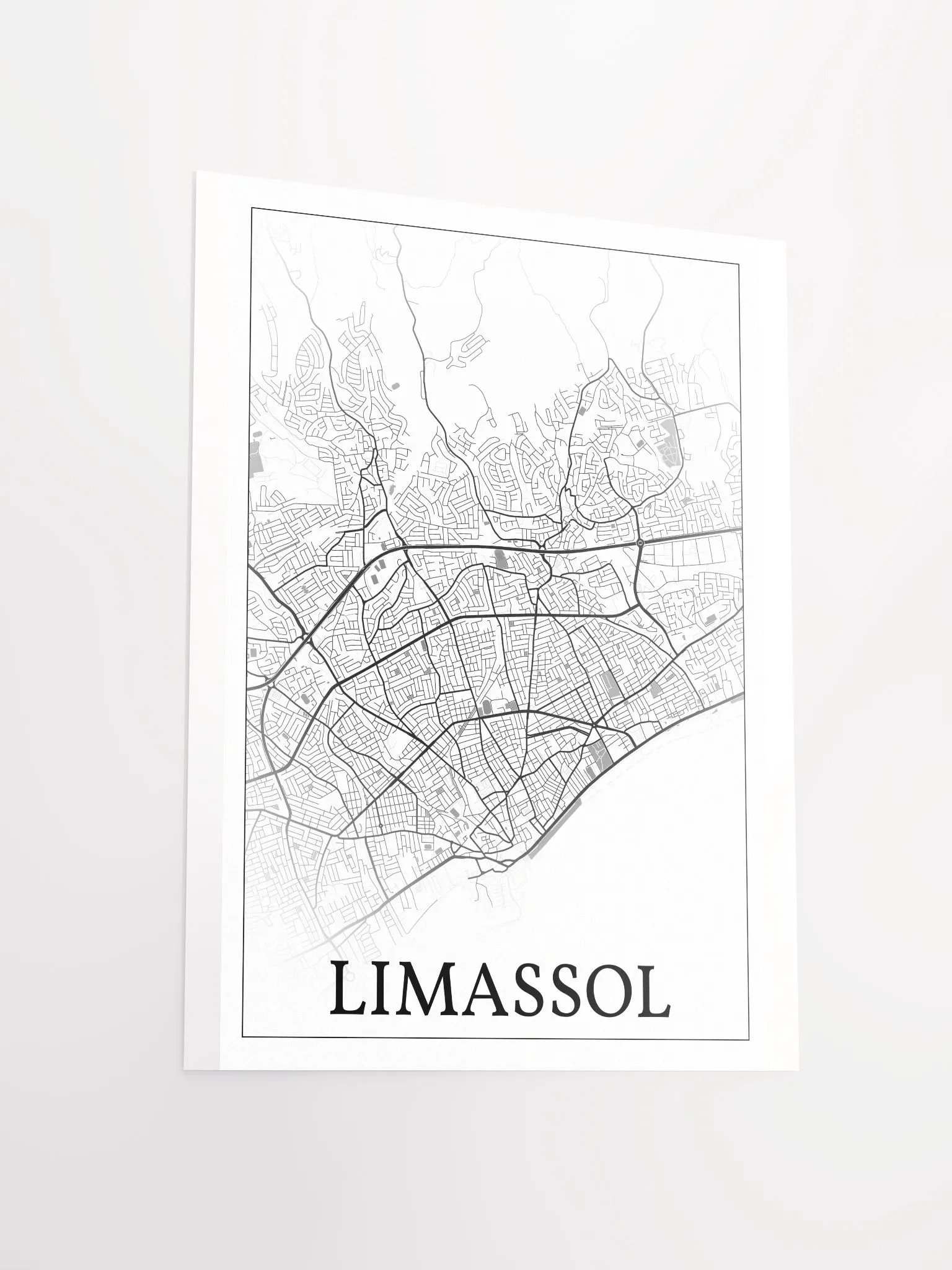 Limassol, Cyprus, city map print product image (14)