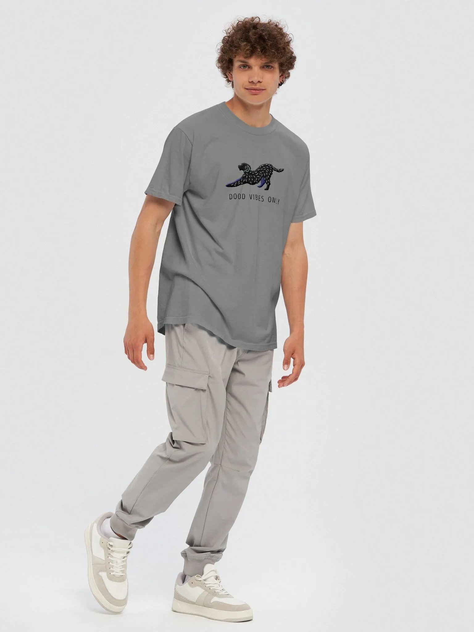 Dood Vibes Only T-Shirt(Embroidered) of a Labradoodle(Black) product image (8)