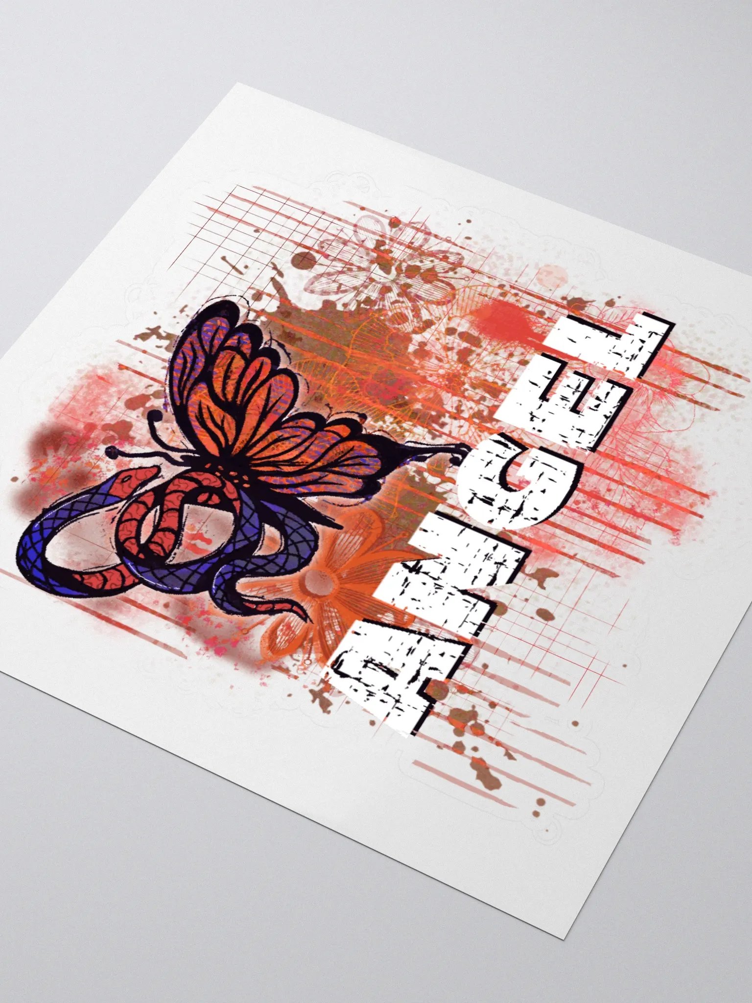 Angel Snake Butterfly Sticker product image (3)