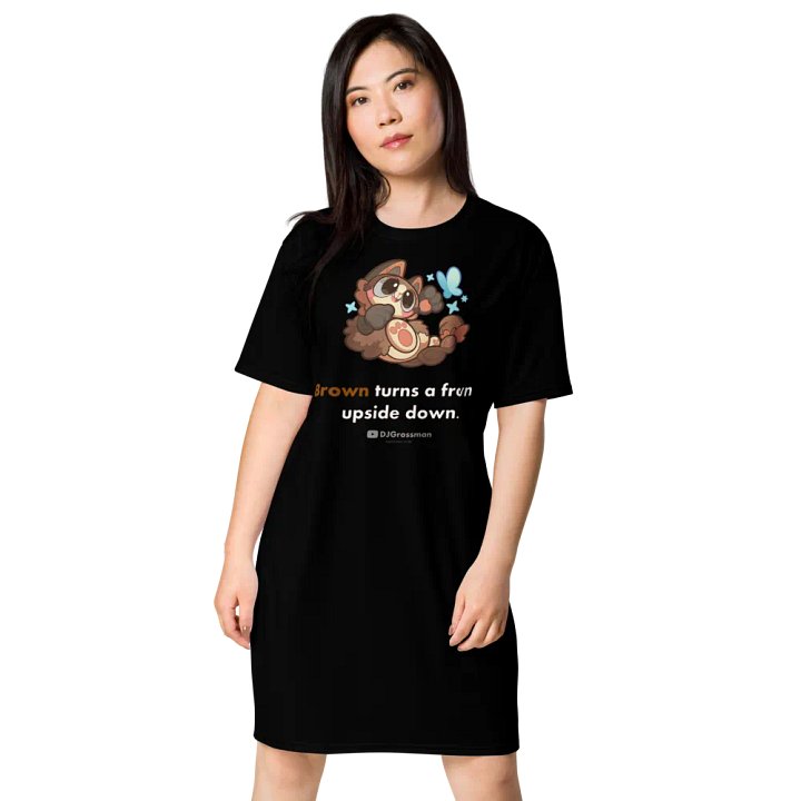 Playing Terra • "Brown turns a frown upside down." • T-shirt Dress (Black) product image (1)