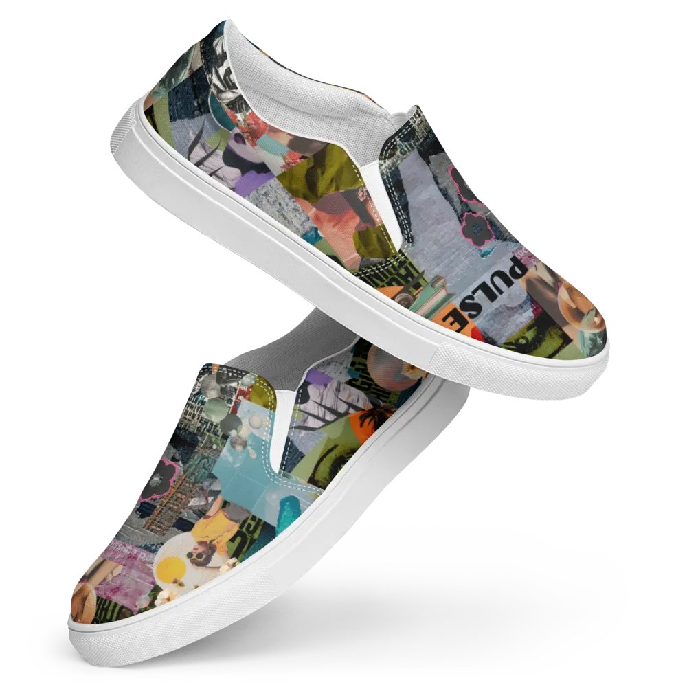 Collaged mens slip ons product image (12)