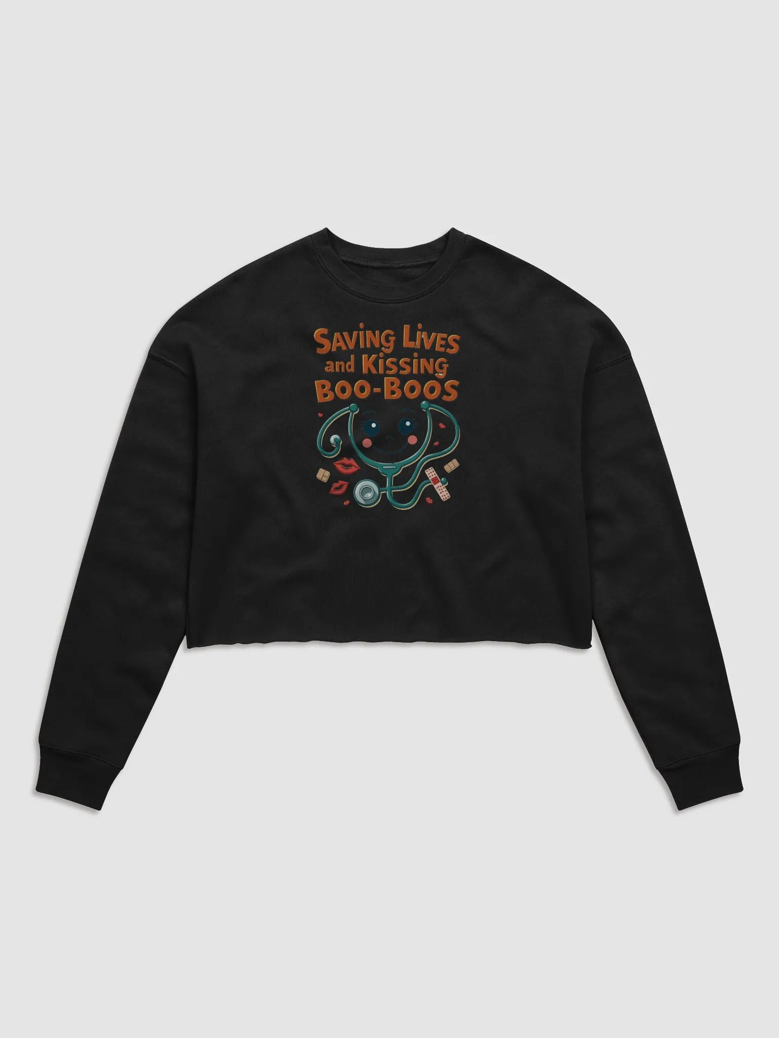 Kisses and Boo-Boos Fleece Crop Sweatshirt product image (4)