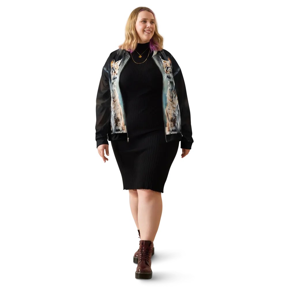 All-Over Print Bomber Jacket by Sublicolor 144/Lynx Big Cat product image (2)
