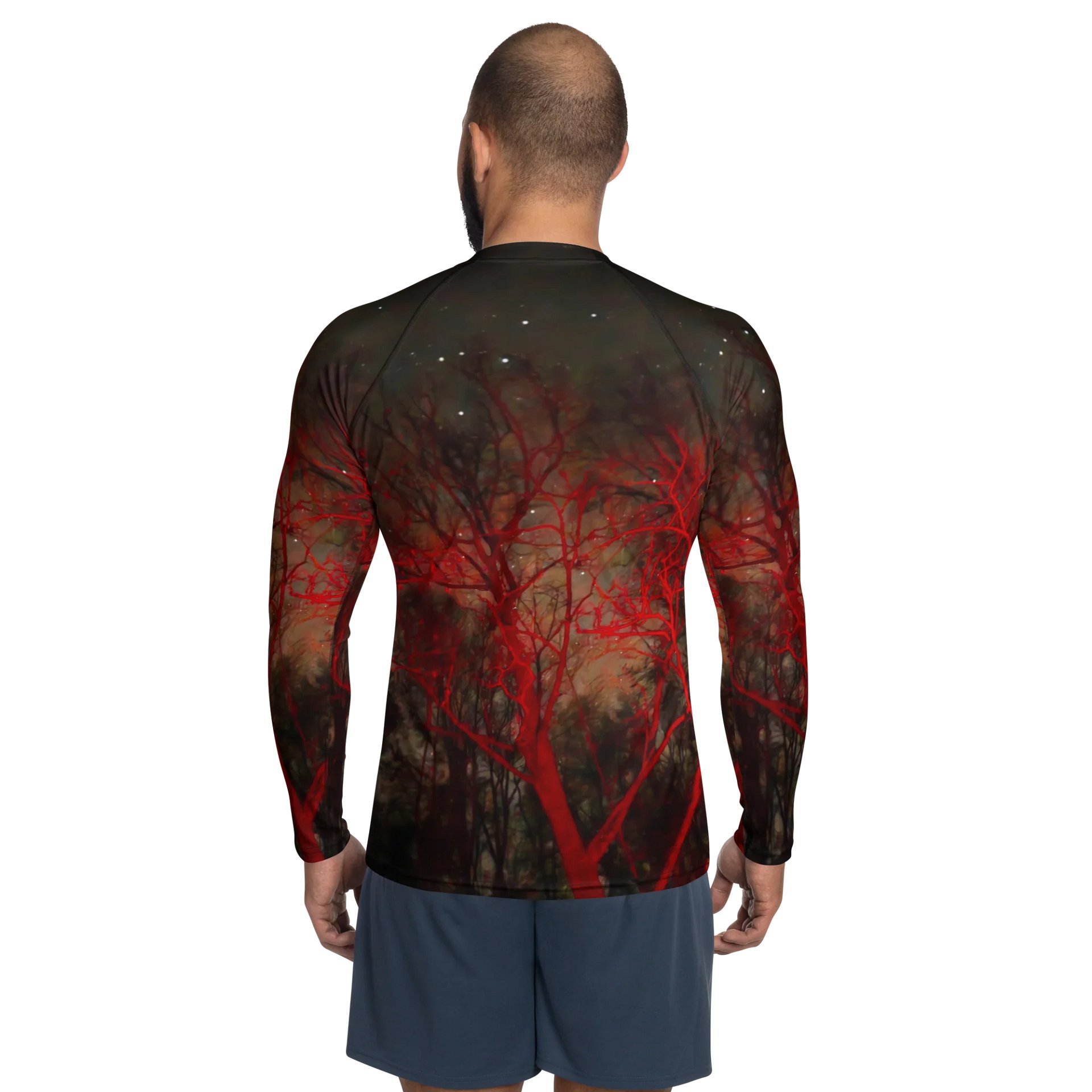 Red Forrest, Night Sky Men's Rash Guard product image (2)