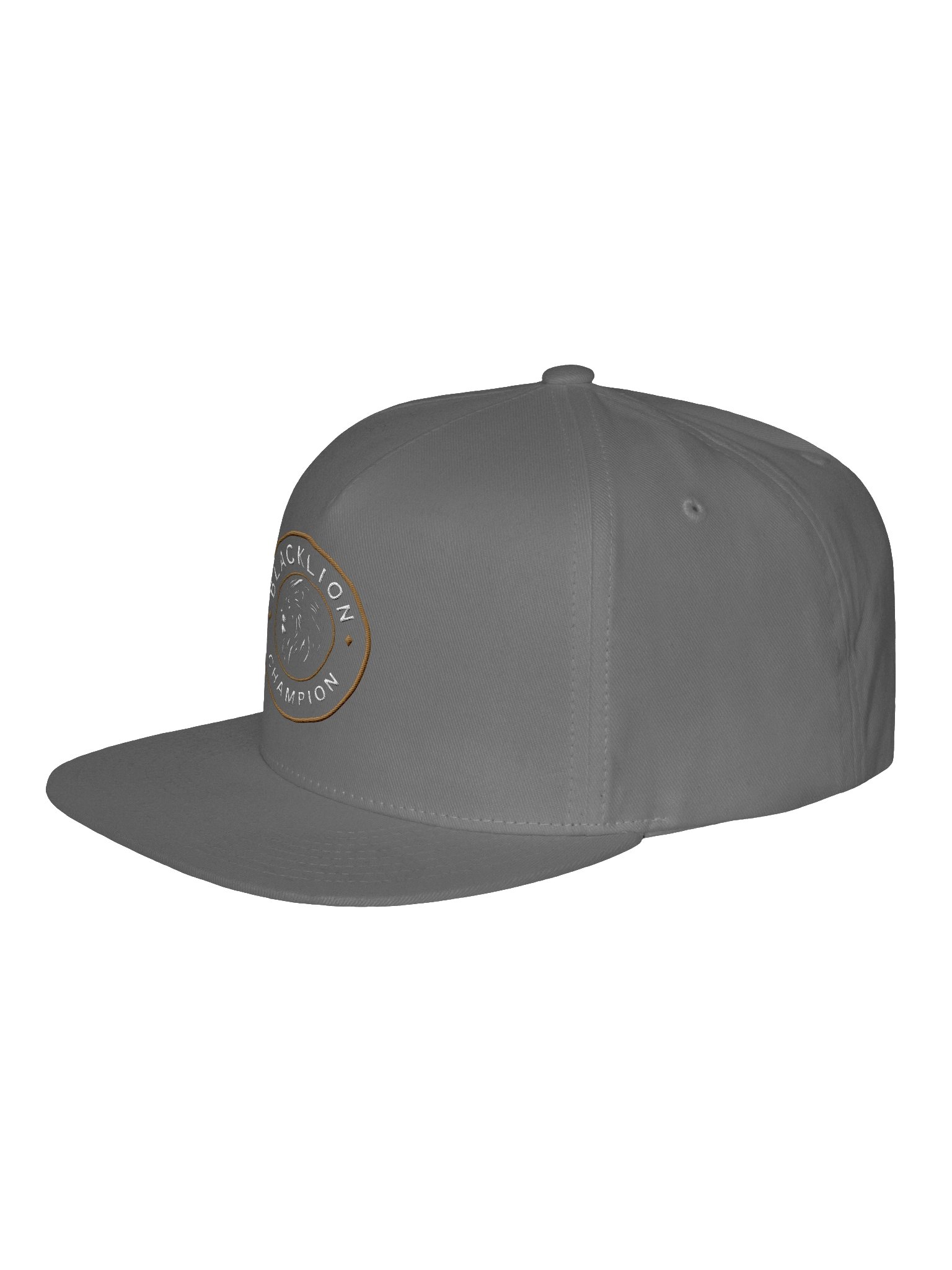 Black Lion "Champion" Circular Crest Snapback Cap – Premium Embroidered Flat Brim Hat product image (2)