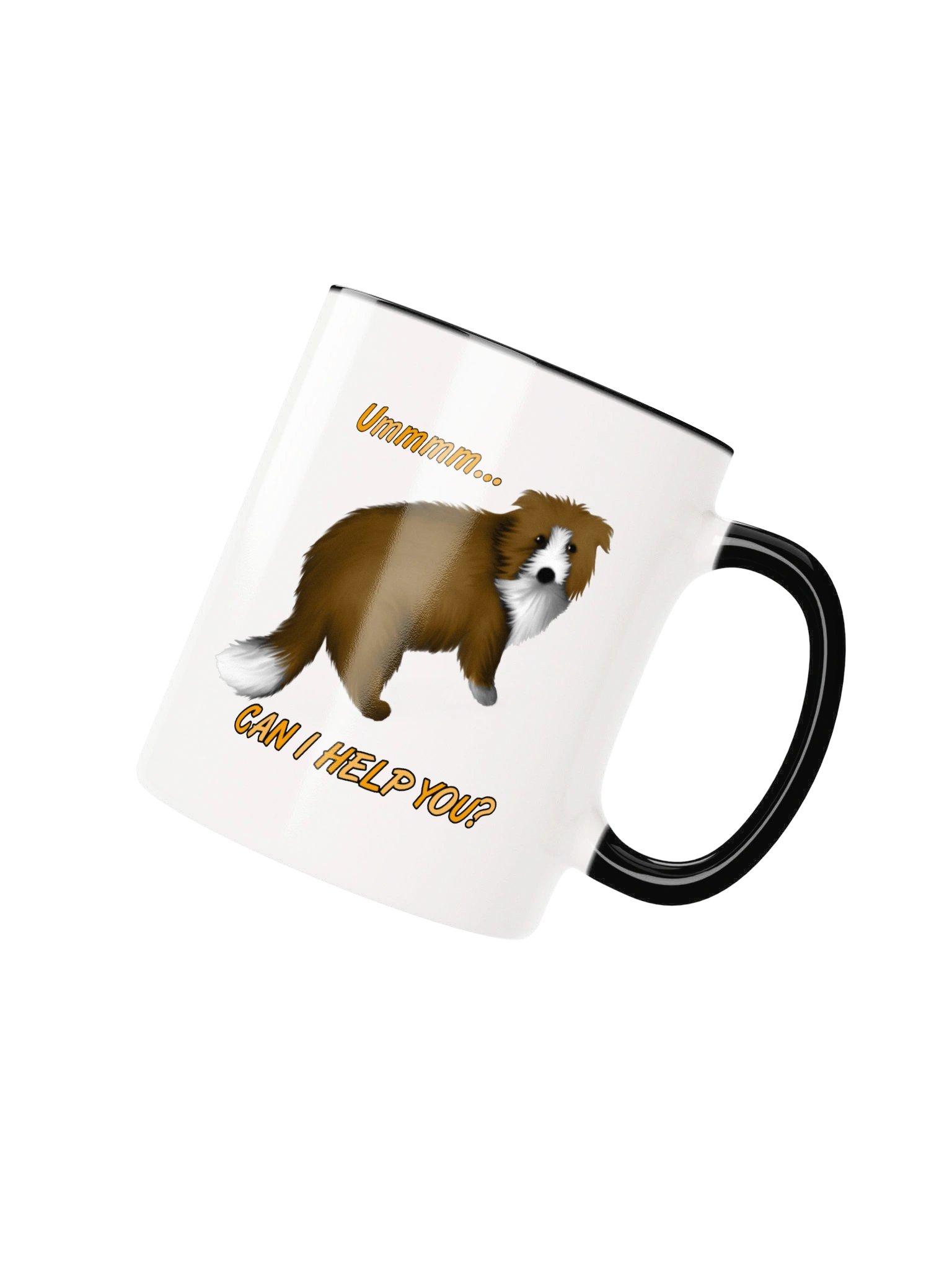 Dog "Ummm... Can I Help You?" Ceramic Mug with Color Inside product image (2)