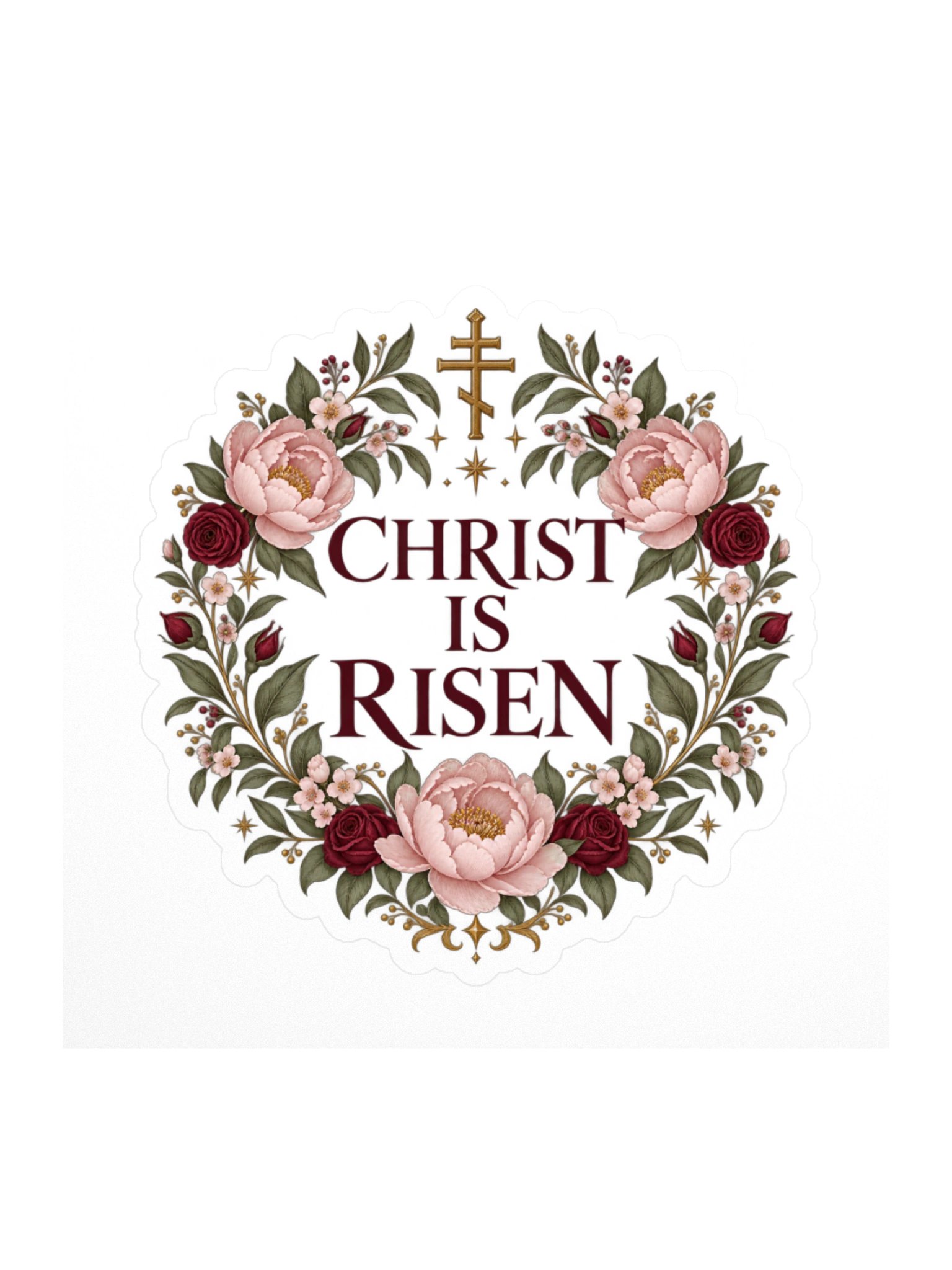 Christ Is Risen! — Orthodox Floral Sticker product image (2)