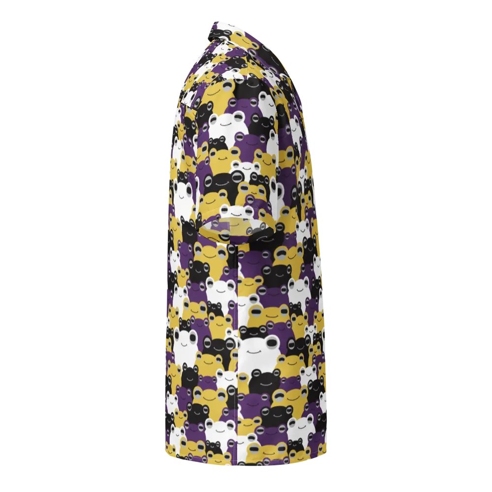 Frog-waiian Shirt Nonbinary Flag Colors product image (10)