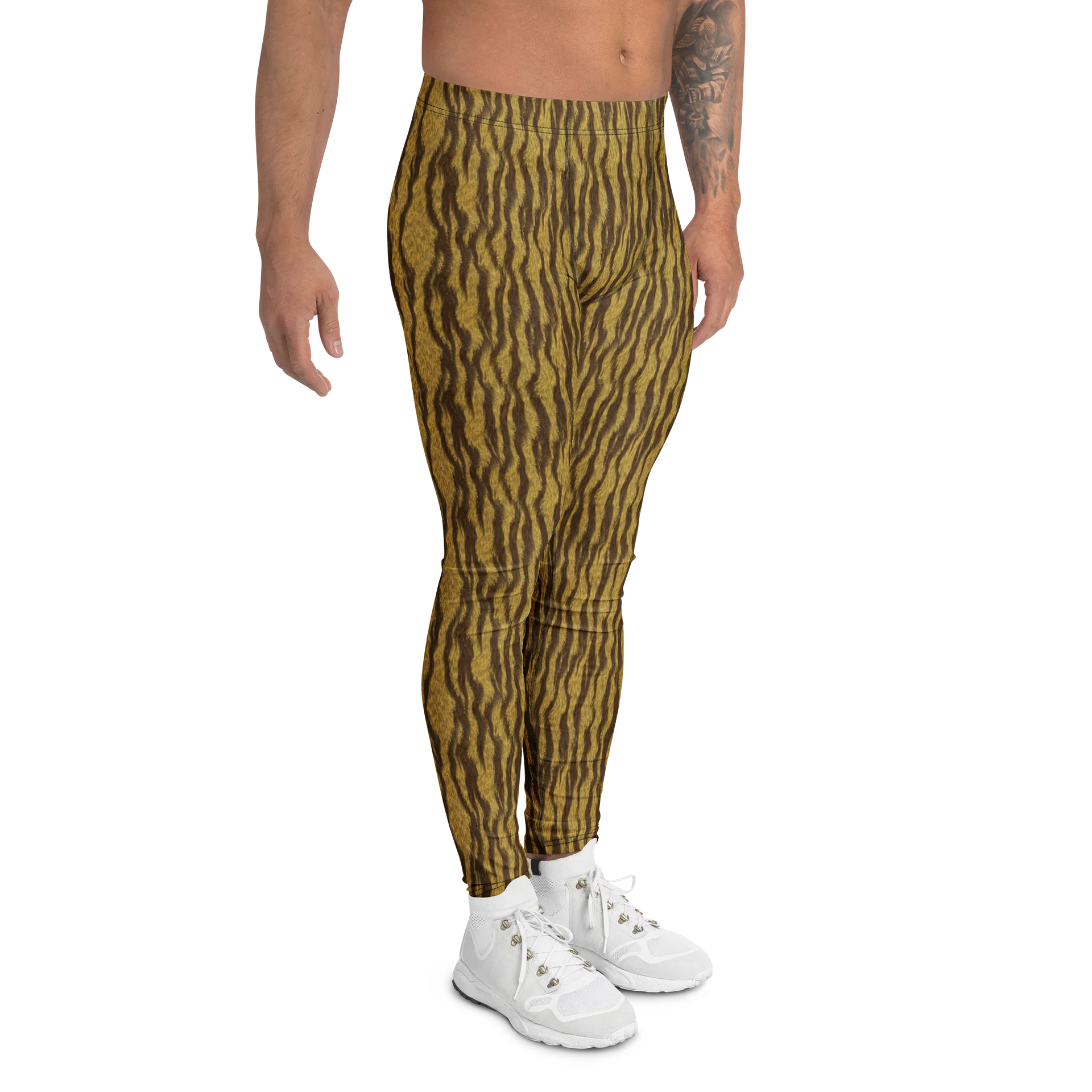 Bold Men's Leggings with Golden Brown Fur Print product image (3)