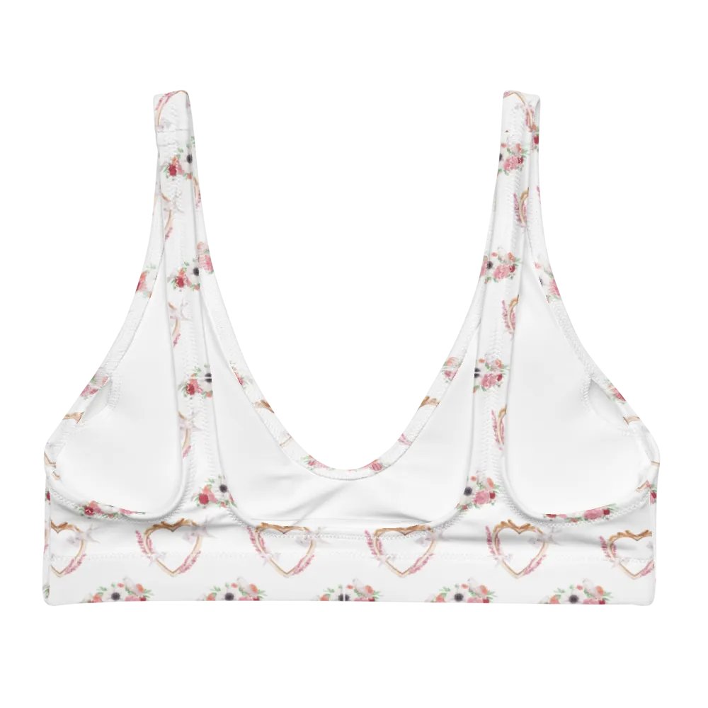 Watercolour Floral Pattern Padded Bikini Top - V4 product image (2)
