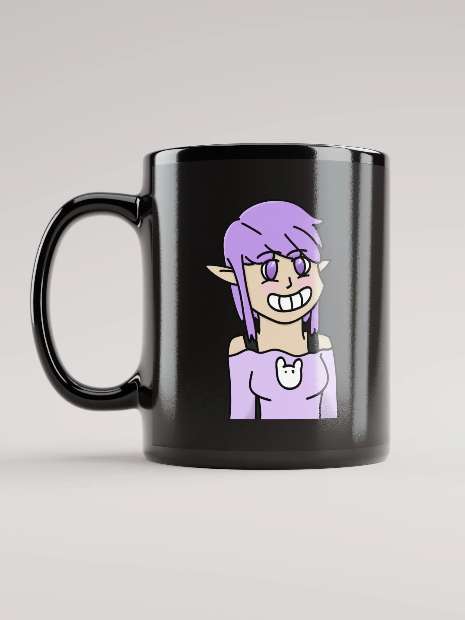 loki smiling black mug product image (2)