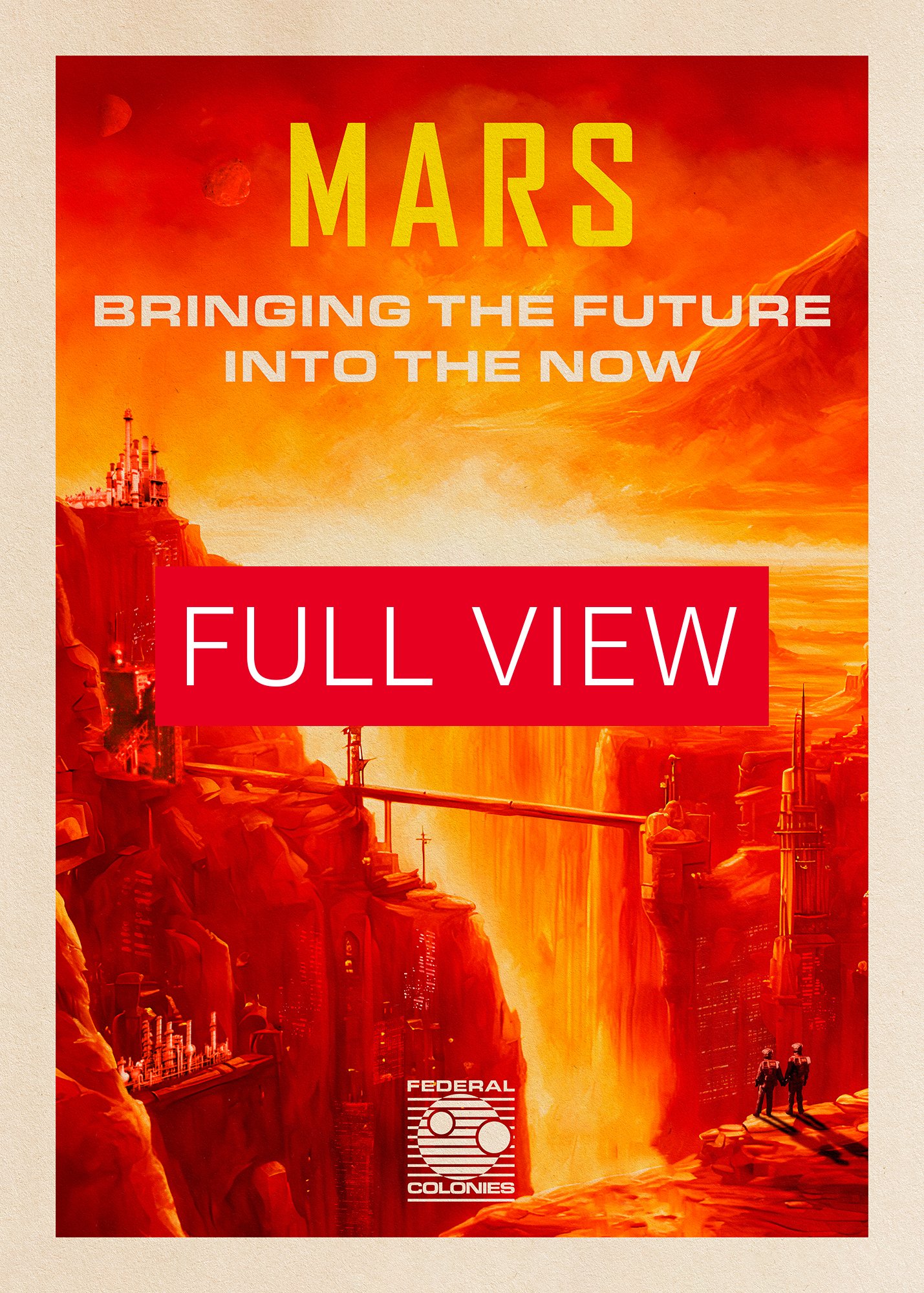Mars, Federal Colonies. Total Recall, 1990 — Vintage space poster, movie poster product image (3)