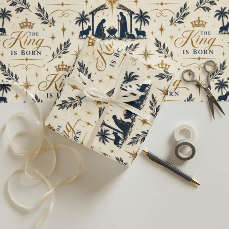 Elegant Nativity Christmas Wrapping Paper Collection | Christian Christmas Gift Wrap | Vintage Holy Night & Bethlehem Designs product image (5)