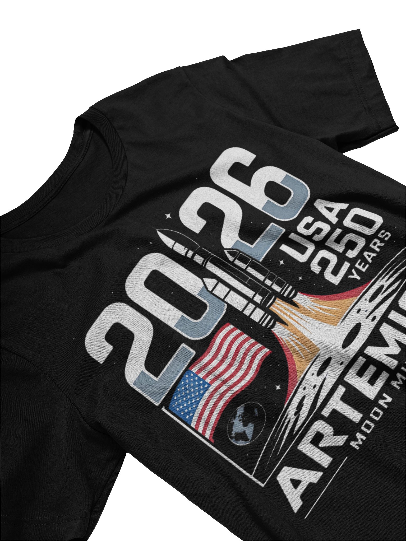 2026 250 Years Artemis II Launch Back to The Moon Mission Supersoft T-shirt product image (25)