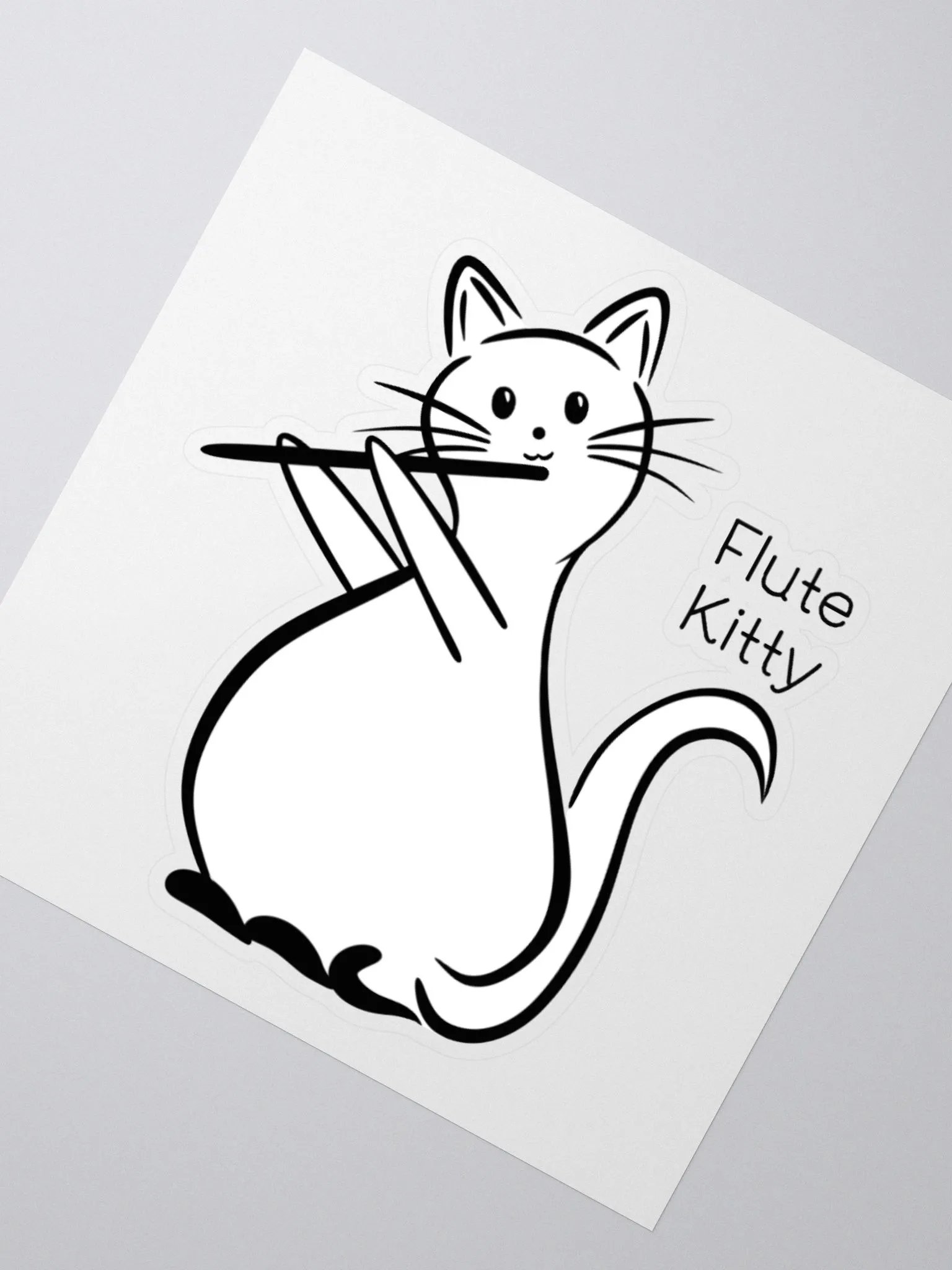 Whimsical Kiss Cut Flute Kitty Sticker product image (2)