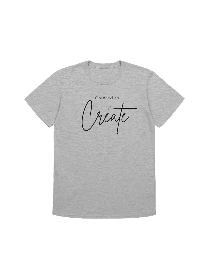 Created to Create Light Heather Grey and Black T-Shirt |Cristian Inspirational Shirt |Faith-Based Creative Tee product image (1)