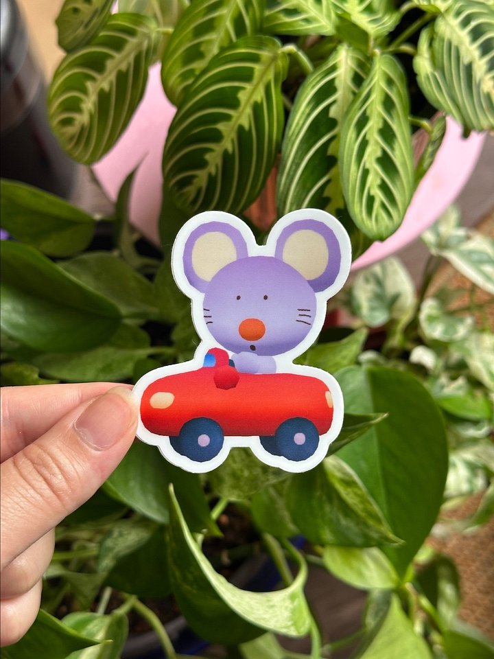 Mouse in Car Sticker product image (1)