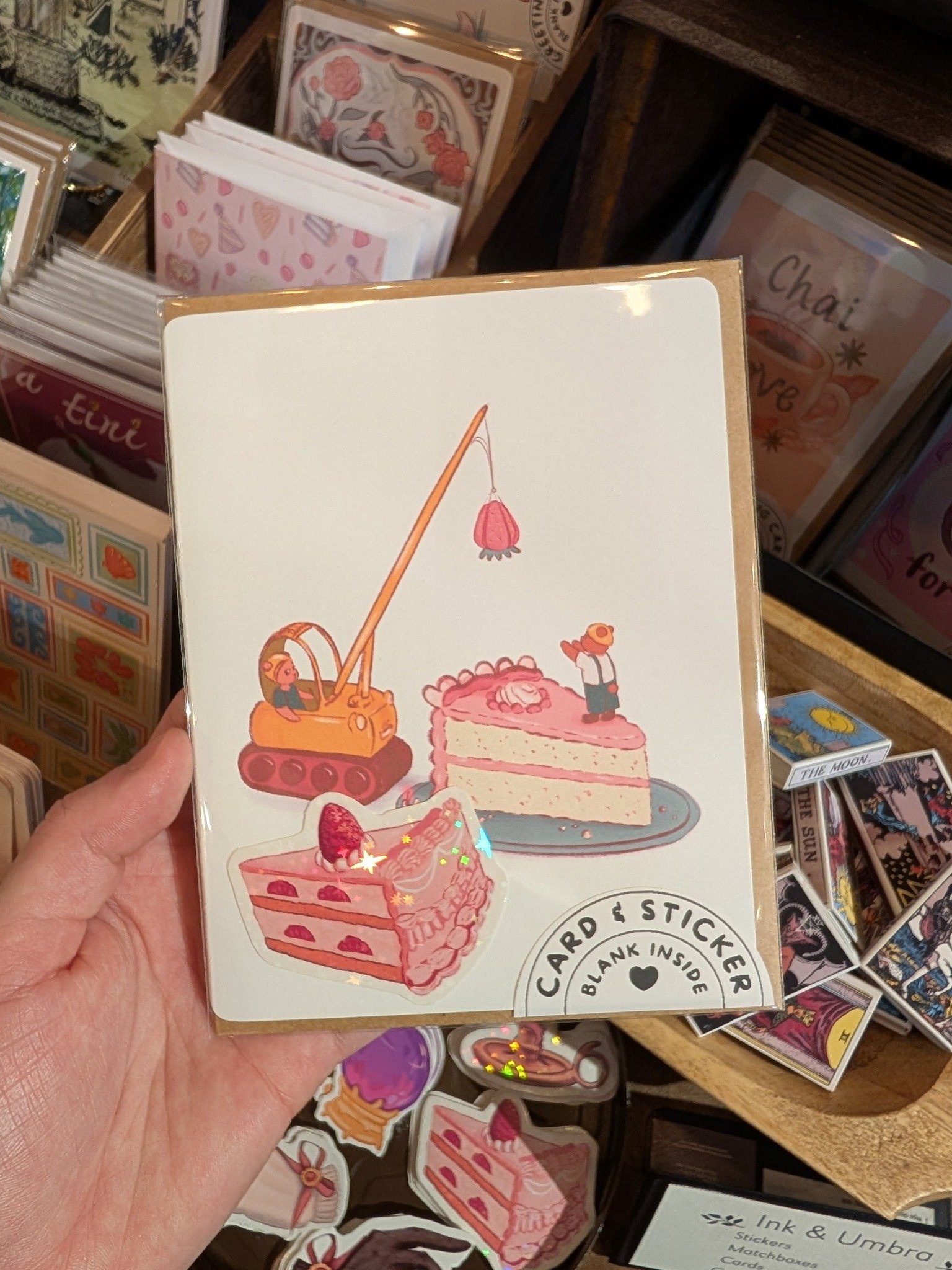Cake Construction Sticker & Greeting Card Combo product image (1)
