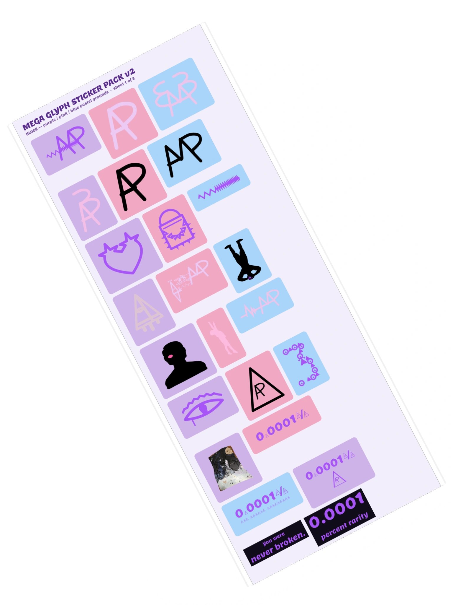 Mega Glyph Sticker Pack v2 product image (1)