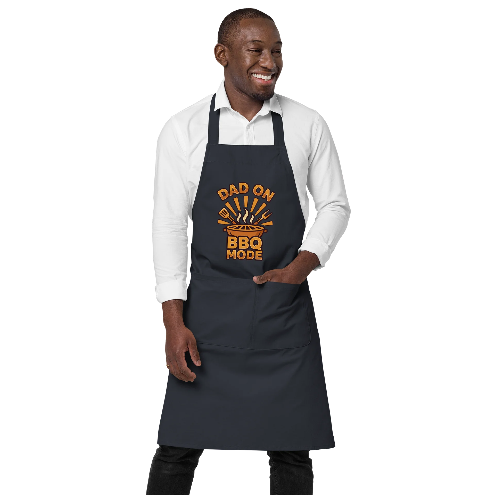 Dad on BBQ Mode – High‑Impact Printed Grilling Apron for Men Who Bring Serious Heat to Every Cookout product image (1)