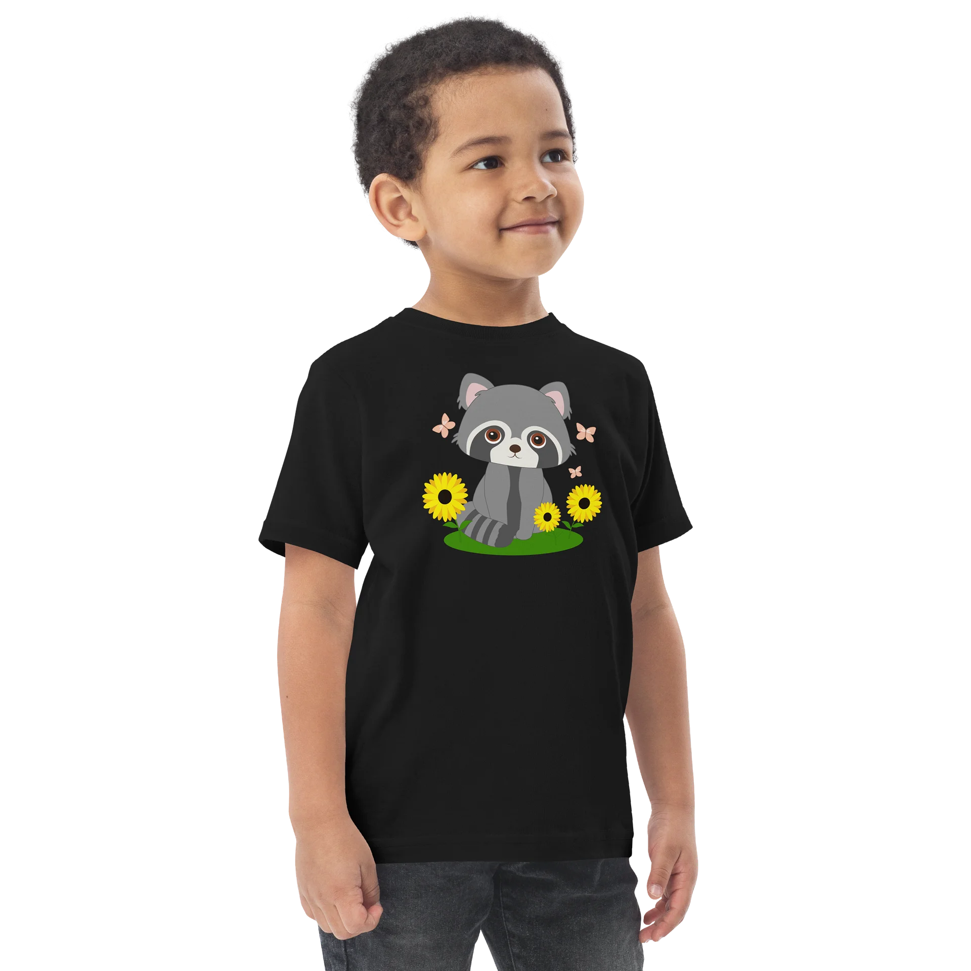Soft Paws & Petals Raccoon Toddler Jersey T-Shirt - Black product image (2)