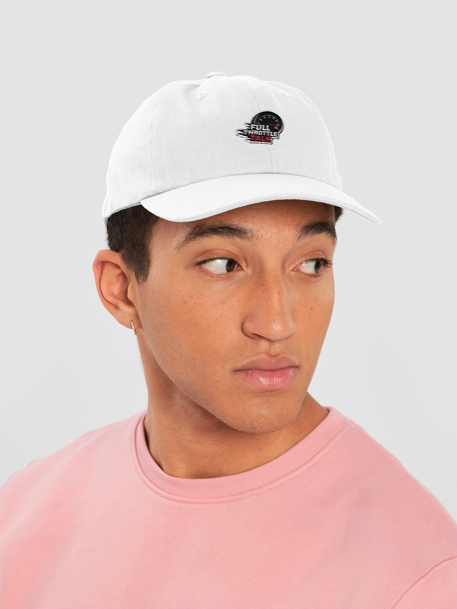 Classic White Dad Hat | Full Throttle Talk product image (6)